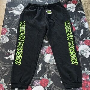 NWT DOLLS KILL x MARILYN MANSON JOGGERS BLACK SWEATPANTS WOMENS UNISEX S XL 3XL